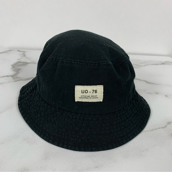 Urban Outfitters Black Cotton Retro Y2K Bucket Hat - Picture 1 of 4